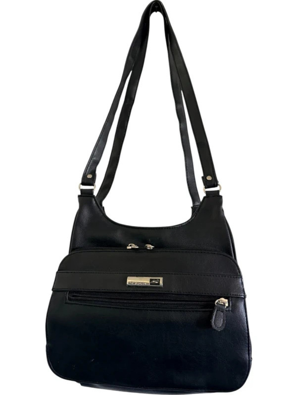 Vintage Black Faux Leather Handbag